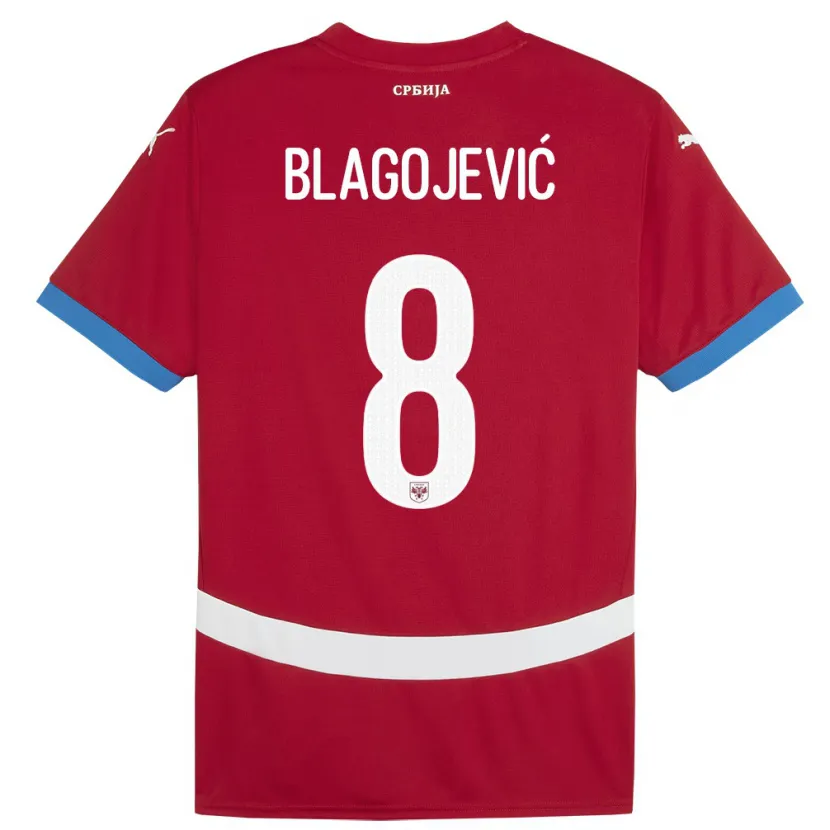 Danxen Herren Serbien Dina Blagojevic #8 Rot Heimtrikot Trikot 24-26 T-Shirt