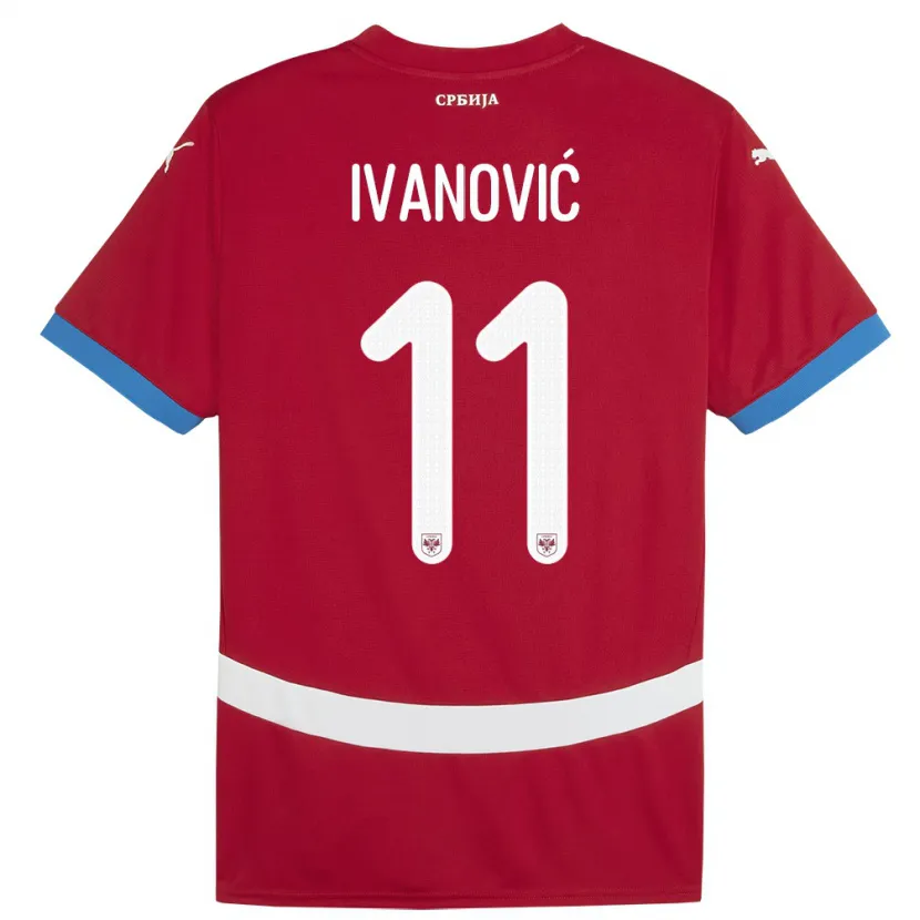 Danxen Herren Serbien Miljana Ivanovic #11 Rot Heimtrikot Trikot 24-26 T-Shirt