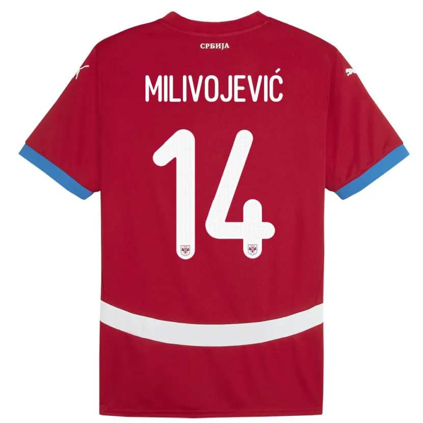 Danxen Herren Serbien Vesna Milivojevic #14 Rot Heimtrikot Trikot 24-26 T-Shirt