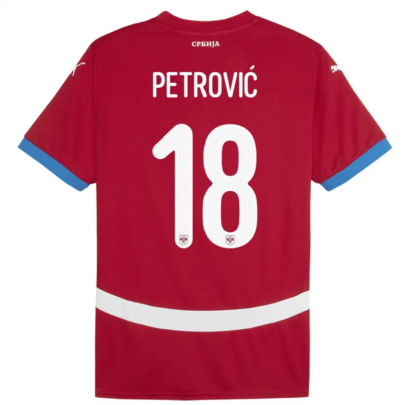 Danxen Herren Serbien Emilija Petrovic #18 Rot Heimtrikot Trikot 24-26 T-Shirt