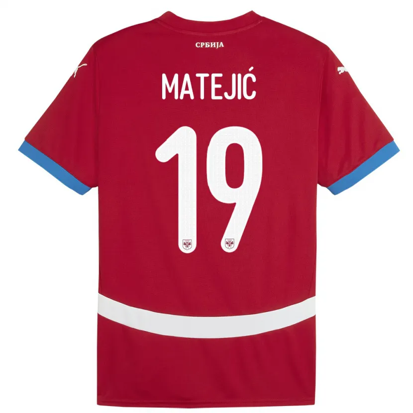 Danxen Herren Serbien Nina Matejic #19 Rot Heimtrikot Trikot 24-26 T-Shirt