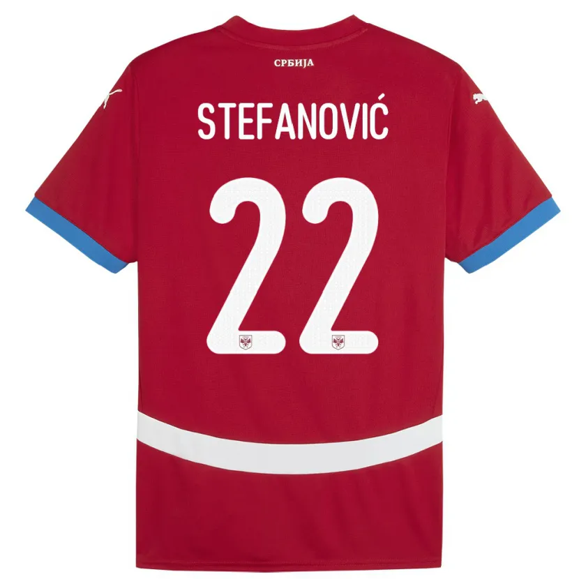 Danxen Herren Serbien Dejana Stefanovic #22 Rot Heimtrikot Trikot 24-26 T-Shirt