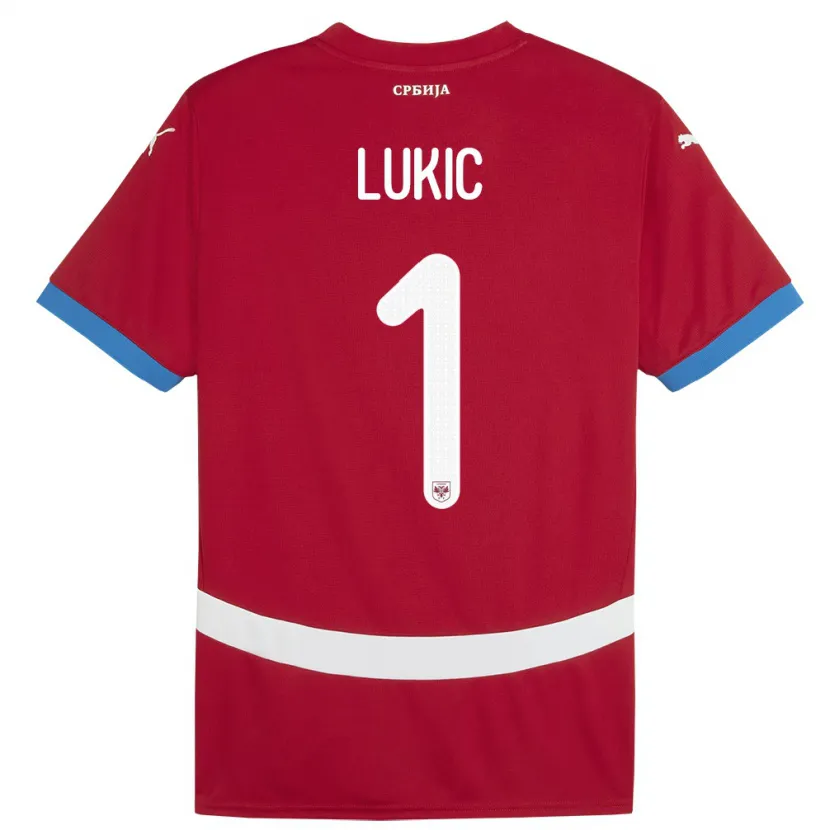 Danxen Herren Serbien Ognjen Lukic #1 Rot Heimtrikot Trikot 24-26 T-Shirt