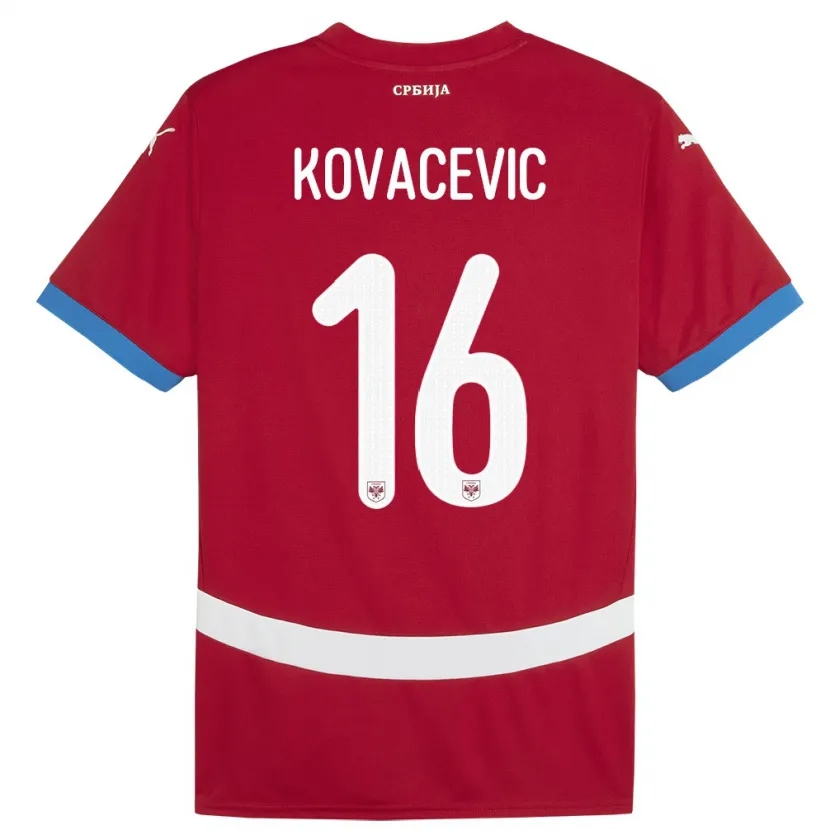 Danxen Herren Serbien Bojan Kovacevic #16 Rot Heimtrikot Trikot 24-26 T-Shirt