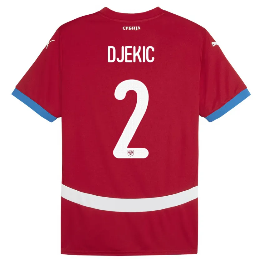 Danxen Herren Serbien Djuro Giulio Djekic #2 Rot Heimtrikot Trikot 24-26 T-Shirt