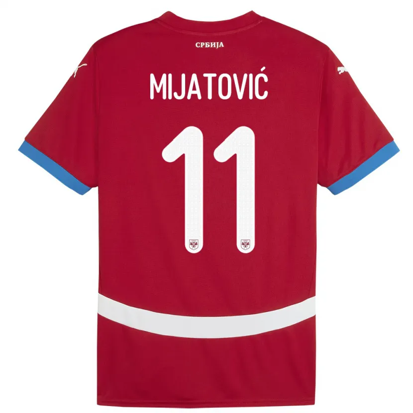 Danxen Herren Serbien Jovan Mijatovic #11 Rot Heimtrikot Trikot 24-26 T-Shirt