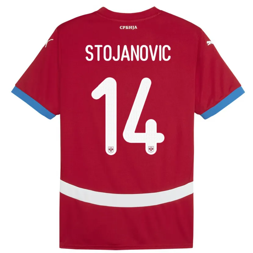 Danxen Herren Serbien Matija Stojanovic #14 Rot Heimtrikot Trikot 24-26 T-Shirt