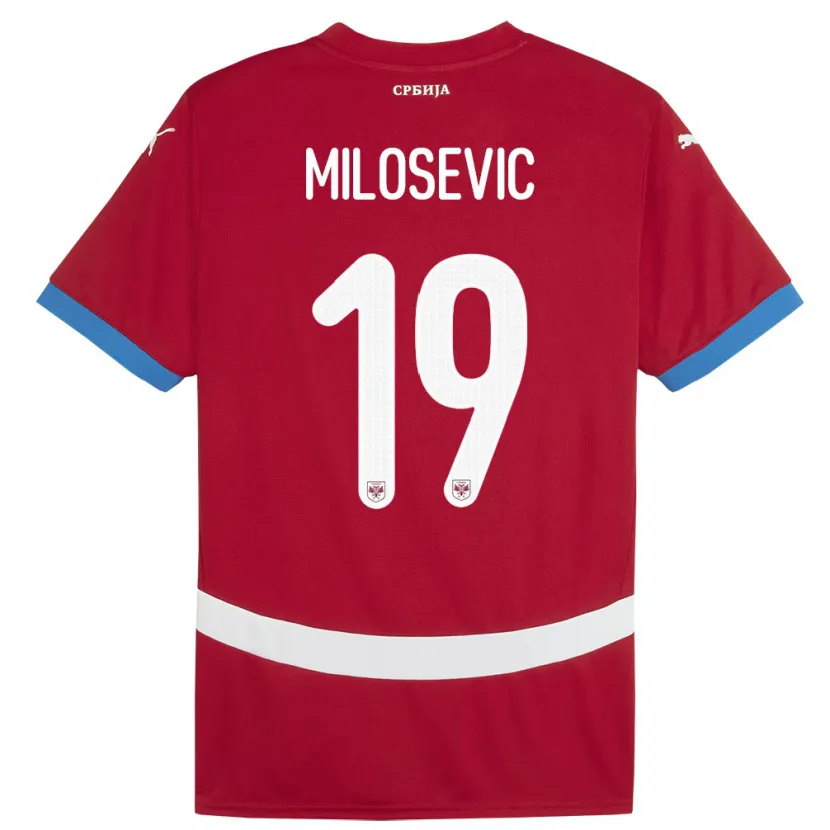 Danxen Herren Serbien Jovan Milosevic #19 Rot Heimtrikot Trikot 24-26 T-Shirt