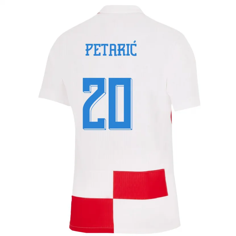 Danxen Herren Kroatien Nika Petaric #20 Weiß Rot Heimtrikot Trikot 24-26 T-Shirt