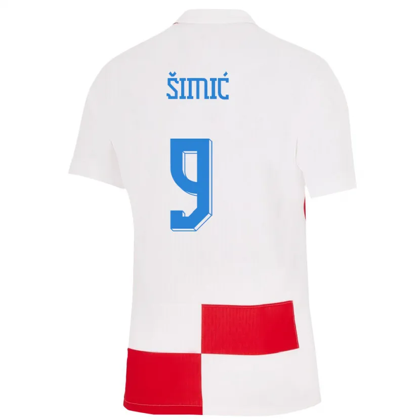 Danxen Herren Kroatien Roko Simic #9 Weiß Rot Heimtrikot Trikot 24-26 T-Shirt