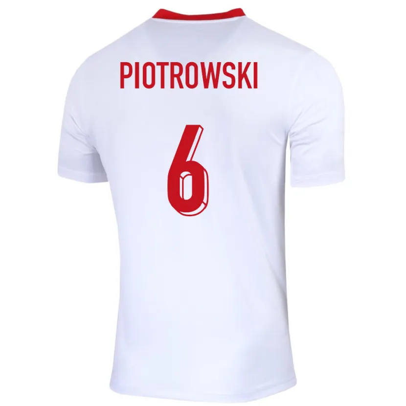 Danxen Herren Polen Jakub Piotrowski #6 Weiß Heimtrikot Trikot 24-26 T-Shirt