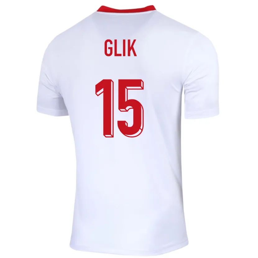 Danxen Herren Polen Kamil Glik #15 Weiß Heimtrikot Trikot 24-26 T-Shirt