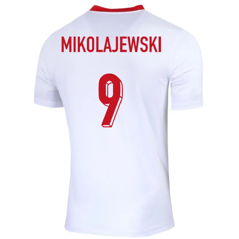 Danxen Herren Polen Daniel Mikolajewski #9 Weiß Heimtrikot Trikot 24-26 T-Shirt