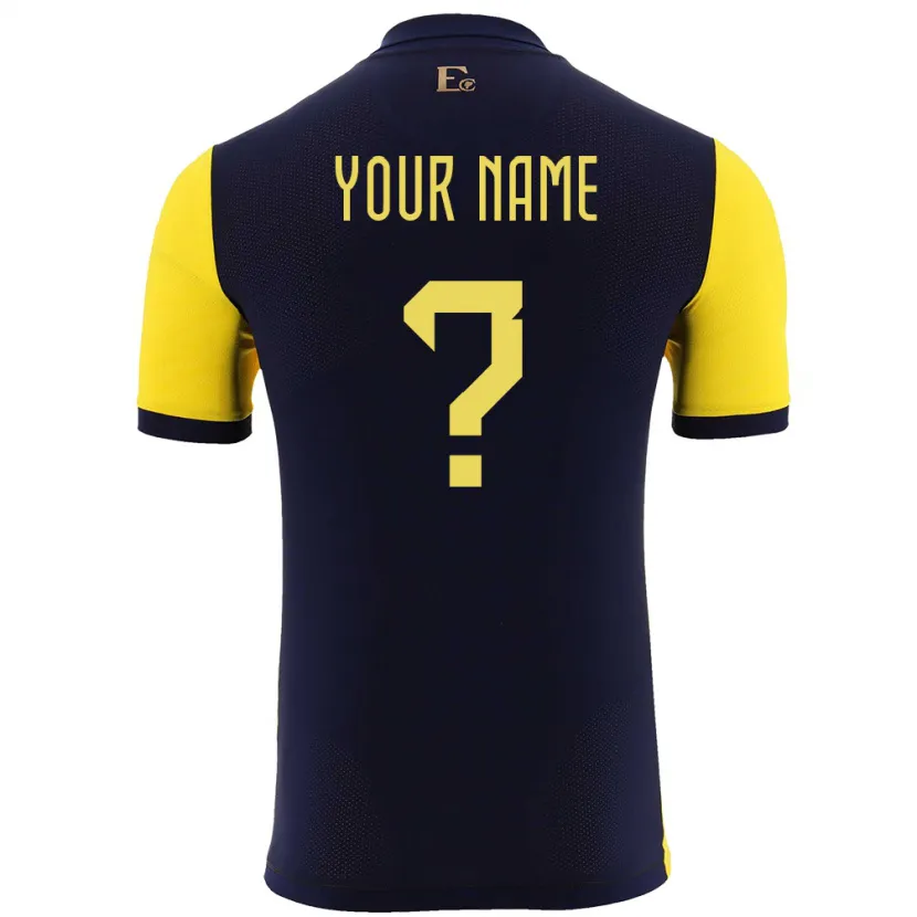 Danxen Herren Ecuador Ihren Namen #0 Gelb Heimtrikot Trikot 24-26 T-Shirt