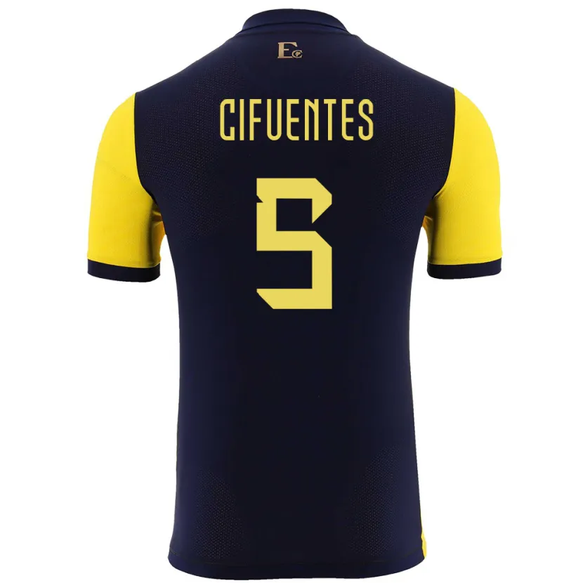 Danxen Herren Ecuador Jose Cifuentes #5 Gelb Heimtrikot Trikot 24-26 T-Shirt