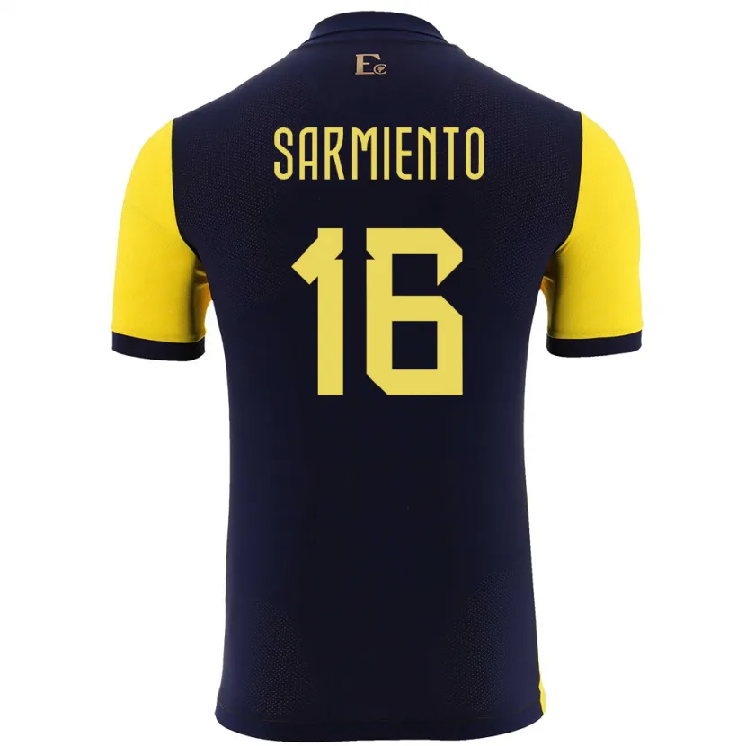 Danxen Herren Ecuador Jeremy Sarmiento #16 Gelb Heimtrikot Trikot 24-26 T-Shirt