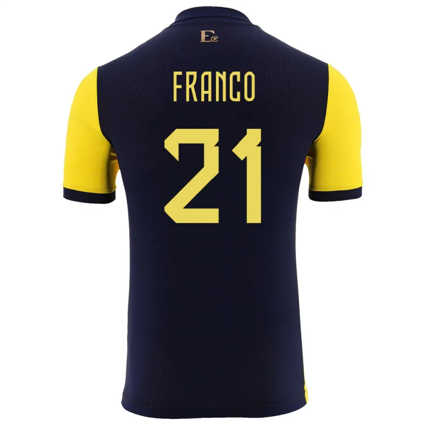 Danxen Herren Ecuador Alan Franco #21 Gelb Heimtrikot Trikot 24-26 T-Shirt
