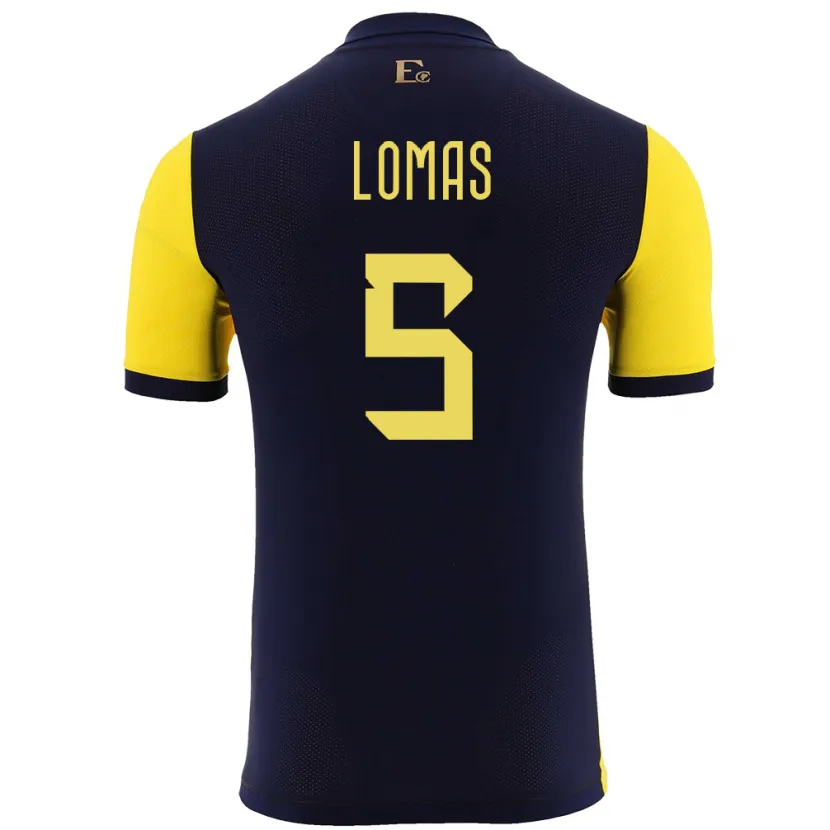 Danxen Herren Ecuador Ariana Lomas #5 Gelb Heimtrikot Trikot 24-26 T-Shirt
