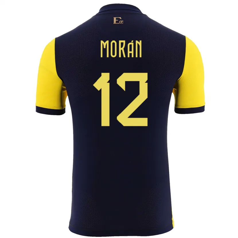 Danxen Herren Ecuador Andrea Moran #12 Gelb Heimtrikot Trikot 24-26 T-Shirt