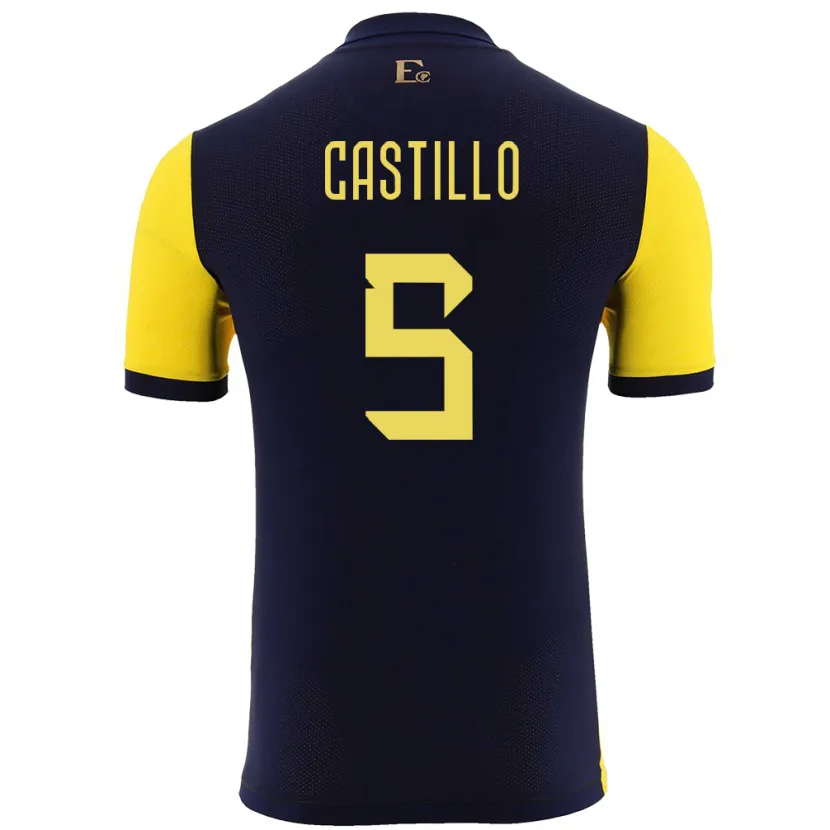 Danxen Herren Ecuador Denil Castillo #5 Gelb Heimtrikot Trikot 24-26 T-Shirt