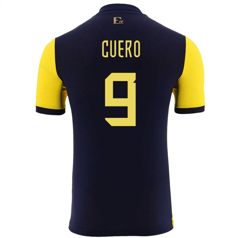 Danxen Herren Ecuador Justin Cuero #9 Gelb Heimtrikot Trikot 24-26 T-Shirt