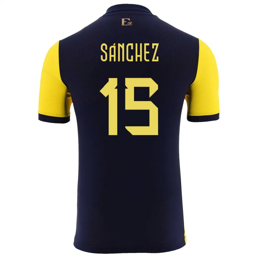 Danxen Herren Ecuador Juan Sanchez #15 Gelb Heimtrikot Trikot 24-26 T-Shirt