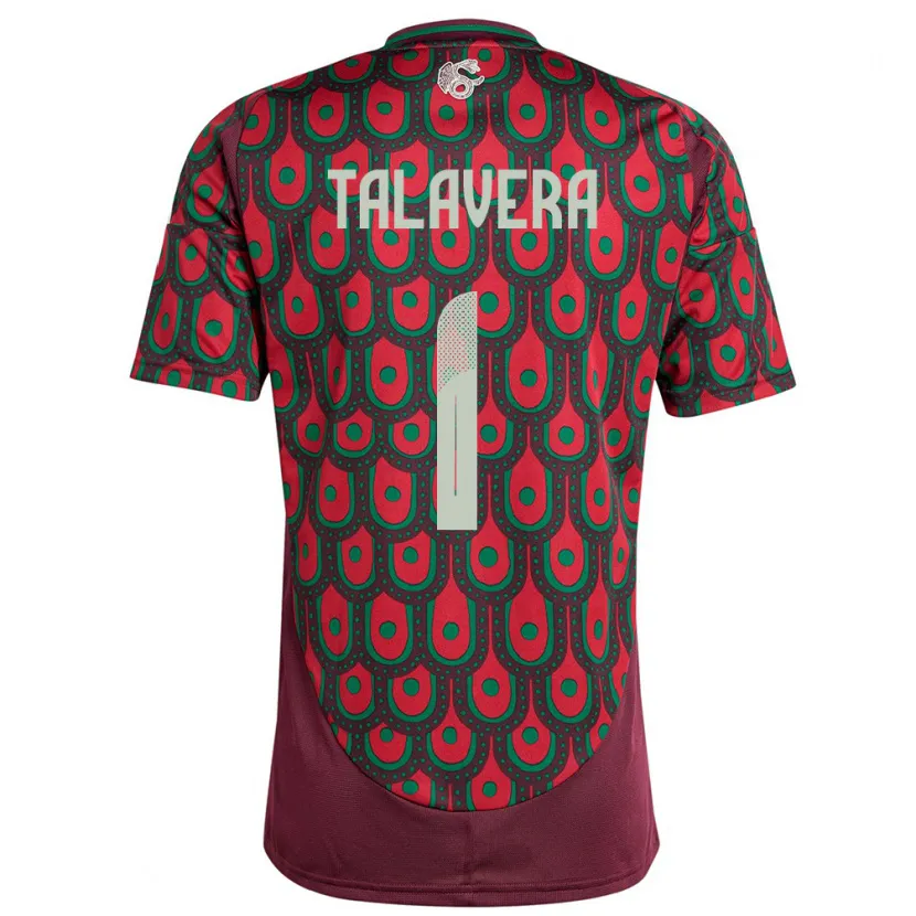 Danxen Herren Mexiko Alfredo Talavera #1 Kastanienbraun Heimtrikot Trikot 24-26 T-Shirt