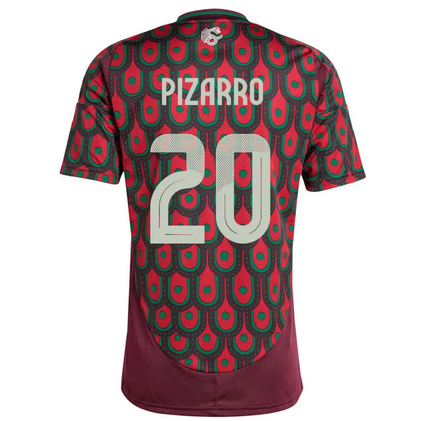 Danxen Herren Mexiko Rodolfo Pizarro #20 Kastanienbraun Heimtrikot Trikot 24-26 T-Shirt