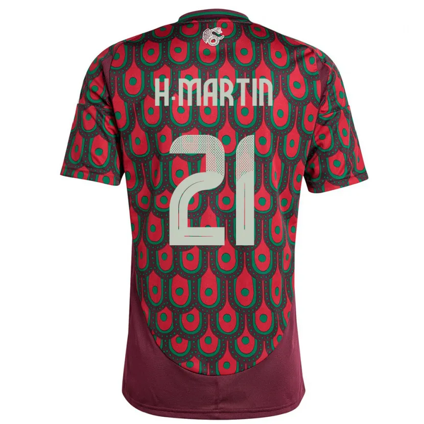 Danxen Herren Mexiko Henry Martin #21 Kastanienbraun Heimtrikot Trikot 24-26 T-Shirt