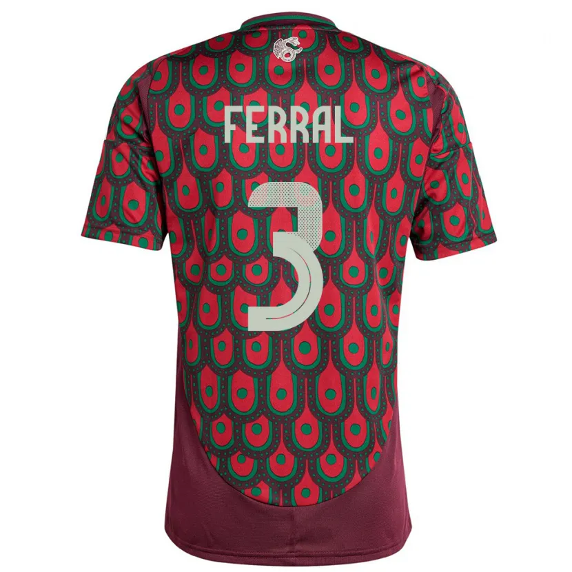 Danxen Herren Mexiko Cristina Ferral #3 Kastanienbraun Heimtrikot Trikot 24-26 T-Shirt