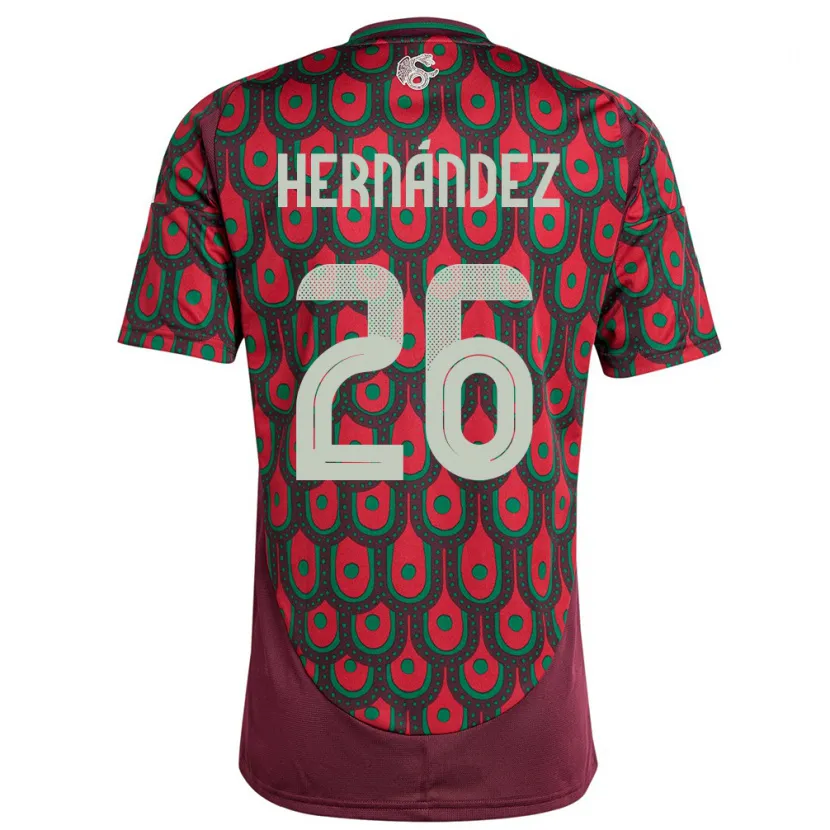 Danxen Herren Mexiko Nicolette Hernandez #26 Kastanienbraun Heimtrikot Trikot 24-26 T-Shirt