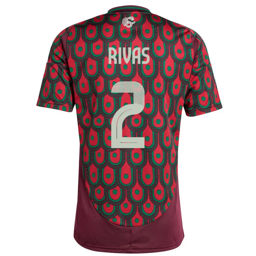 Danxen Herren Mexiko Jesus Rivas #2 Kastanienbraun Heimtrikot Trikot 24-26 T-Shirt