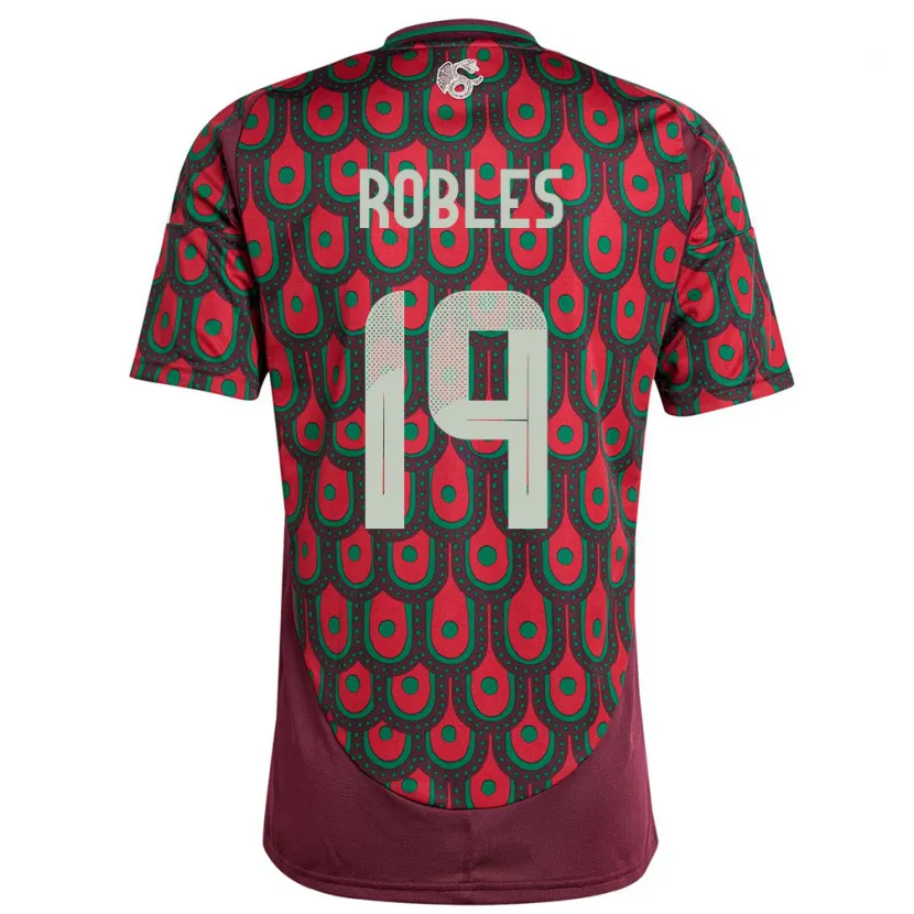 Danxen Herren Mexiko Angel Robles #19 Kastanienbraun Heimtrikot Trikot 24-26 T-Shirt