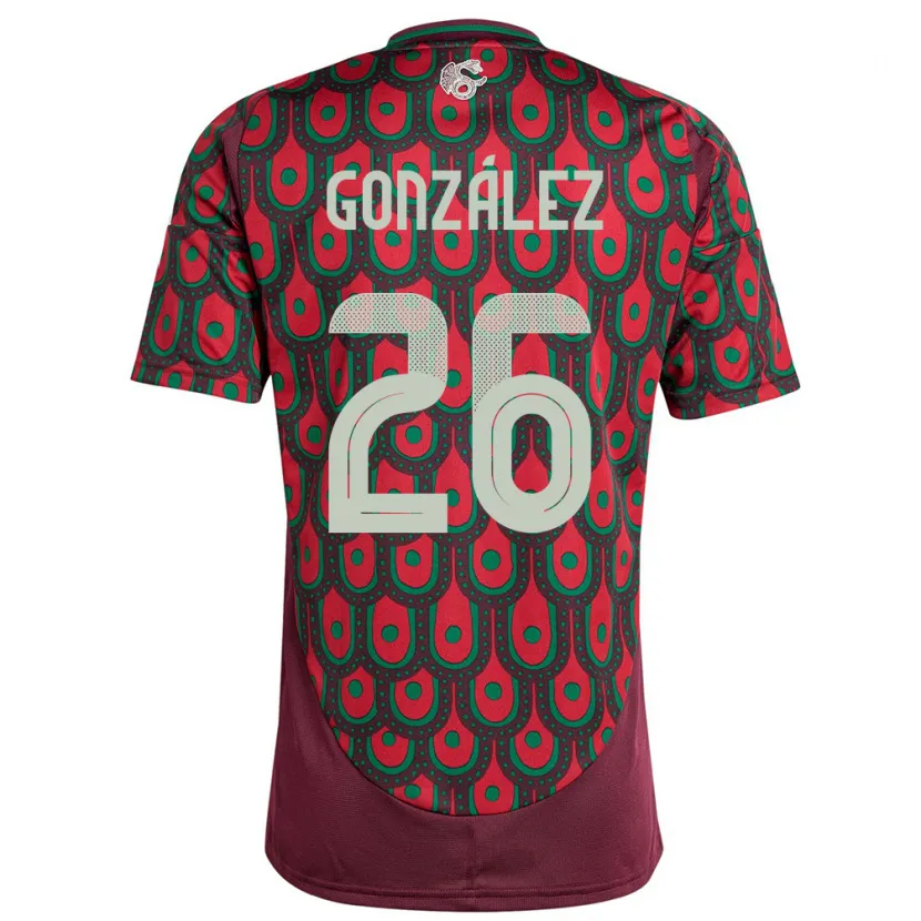 Danxen Herren Mexiko Bryan Gonzalez #26 Kastanienbraun Heimtrikot Trikot 24-26 T-Shirt