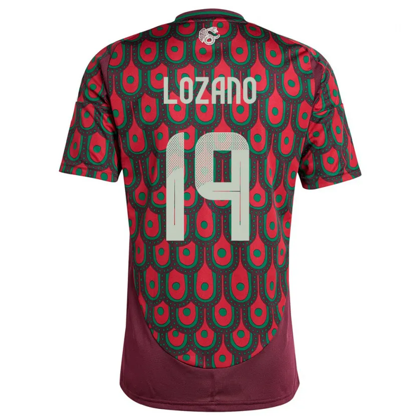Danxen Herren Mexiko Esteban Lozano #19 Kastanienbraun Heimtrikot Trikot 24-26 T-Shirt