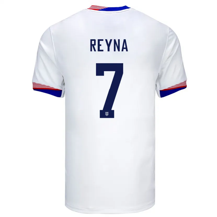 Danxen Herren Vereinigte Staaten Giovanni Reyna #7 Weiß Heimtrikot Trikot 24-26 T-Shirt