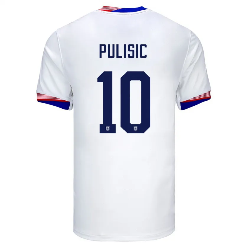 Danxen Herren Vereinigte Staaten Christian Pulisic #10 Weiß Heimtrikot Trikot 24-26 T-Shirt