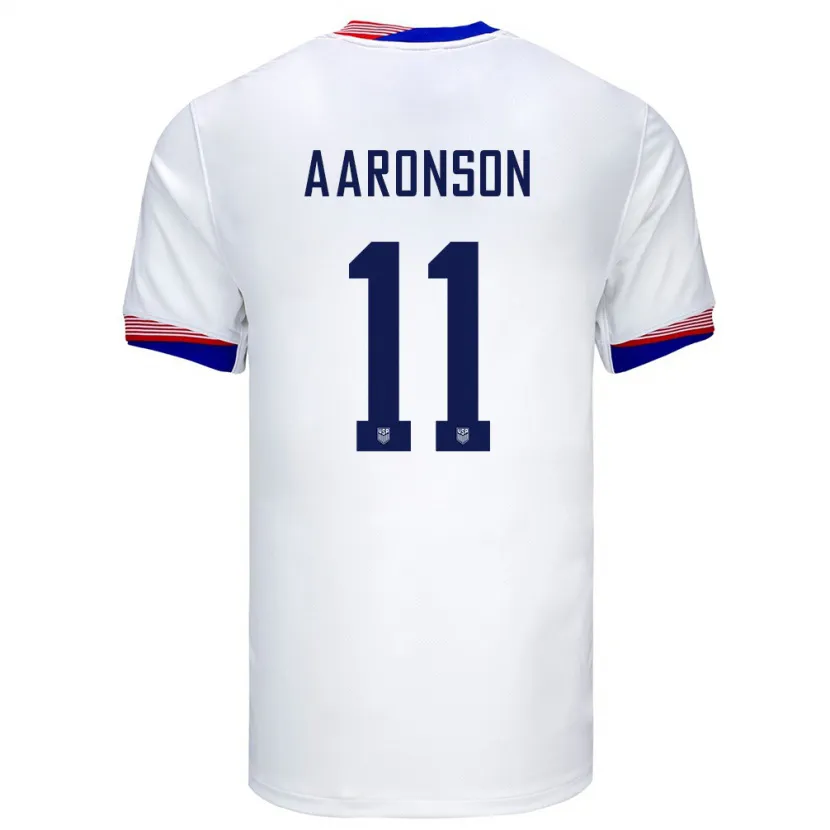 Danxen Herren Vereinigte Staaten Brenden Aaronson #11 Weiß Heimtrikot Trikot 24-26 T-Shirt