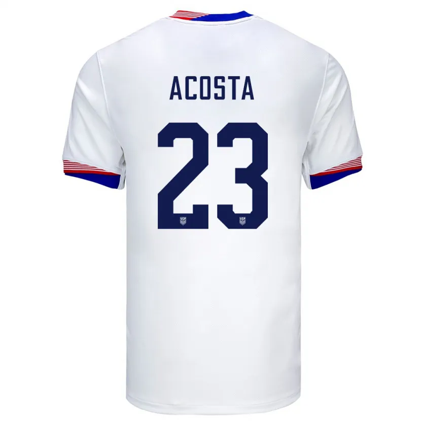 Danxen Herren Vereinigte Staaten Kellyn Acosta #23 Weiß Heimtrikot Trikot 24-26 T-Shirt