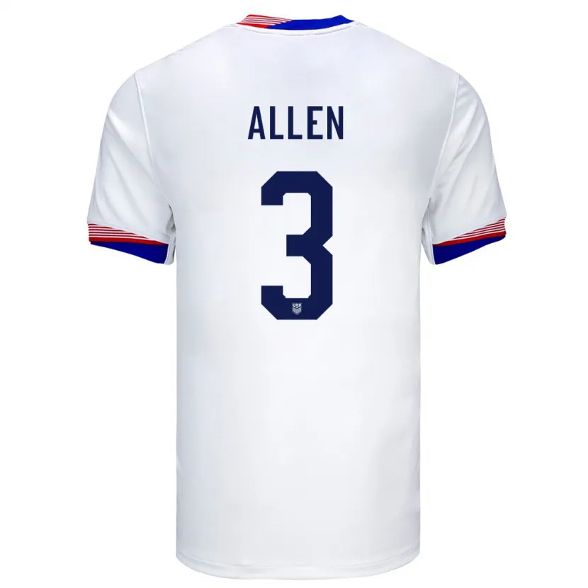 Danxen Herren Vereinigte Staaten Noah Allen #3 Weiß Heimtrikot Trikot 24-26 T-Shirt