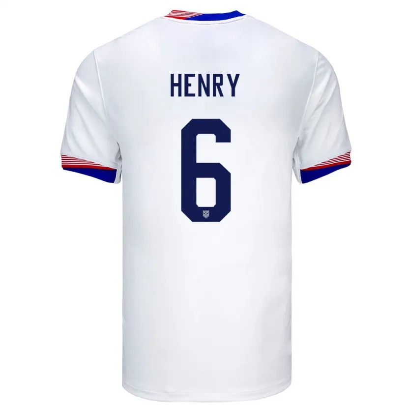 Danxen Herren Vereinigte Staaten Kobi Henry #6 Weiß Heimtrikot Trikot 24-26 T-Shirt