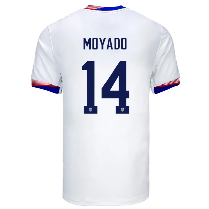 Danxen Herren Vereinigte Staaten Bryan Moyado #14 Weiß Heimtrikot Trikot 24-26 T-Shirt
