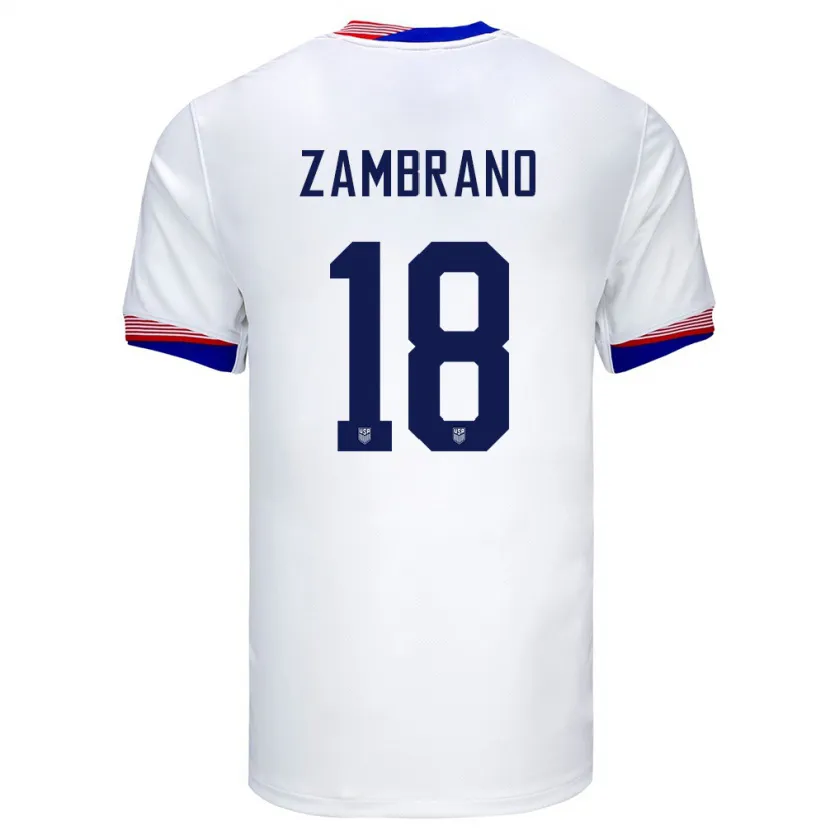 Danxen Herren Vereinigte Staaten Marcos Zambrano #18 Weiß Heimtrikot Trikot 24-26 T-Shirt