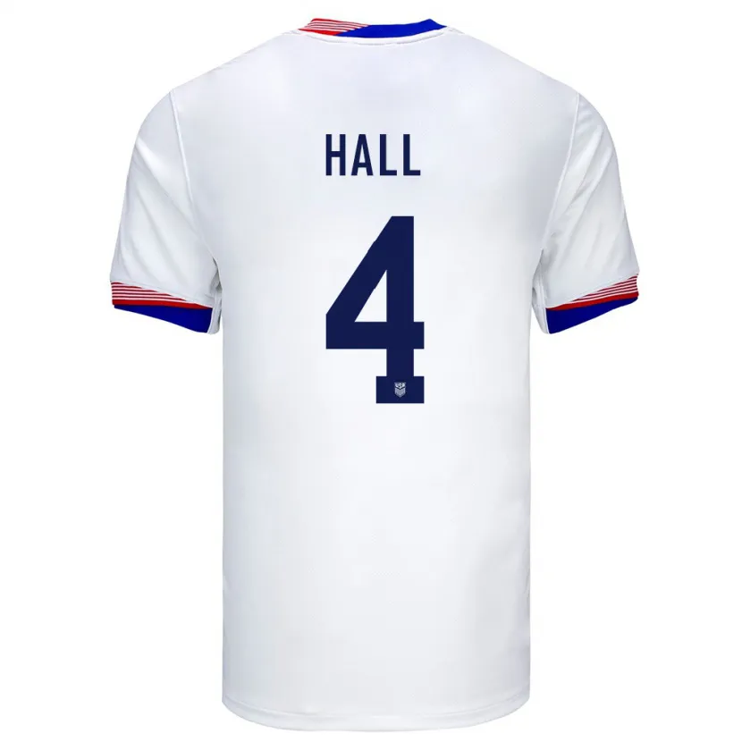 Danxen Herren Vereinigte Staaten Tyler Hall #4 Weiß Heimtrikot Trikot 24-26 T-Shirt