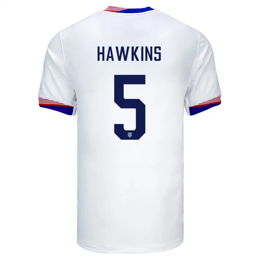 Danxen Herren Vereinigte Staaten Stuart Hawkins #5 Weiß Heimtrikot Trikot 24-26 T-Shirt