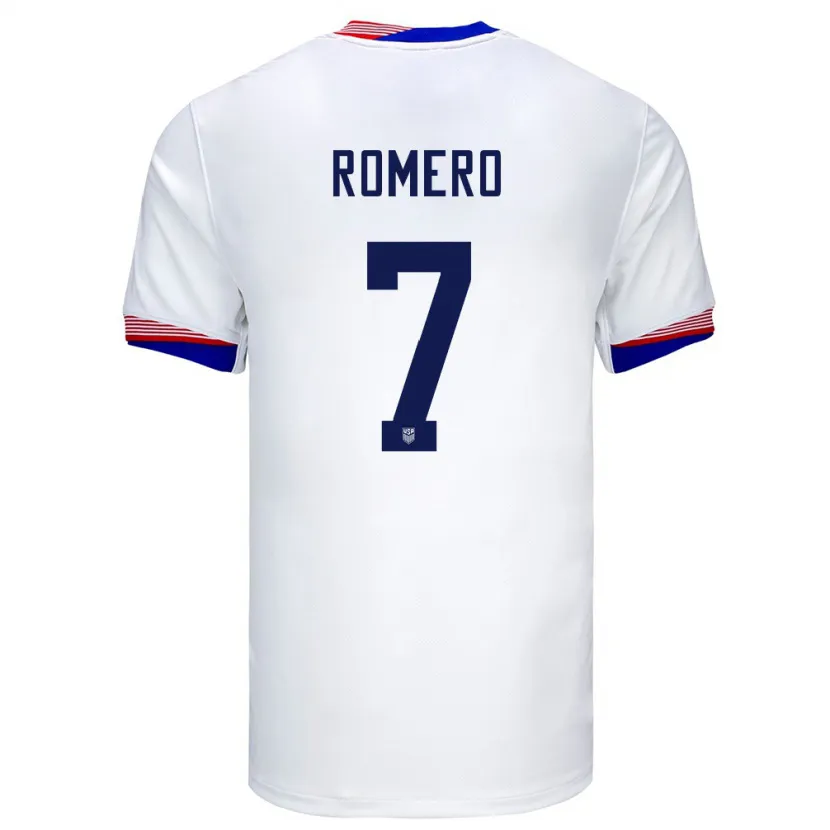 Danxen Herren Vereinigte Staaten Brian Romero #7 Weiß Heimtrikot Trikot 24-26 T-Shirt
