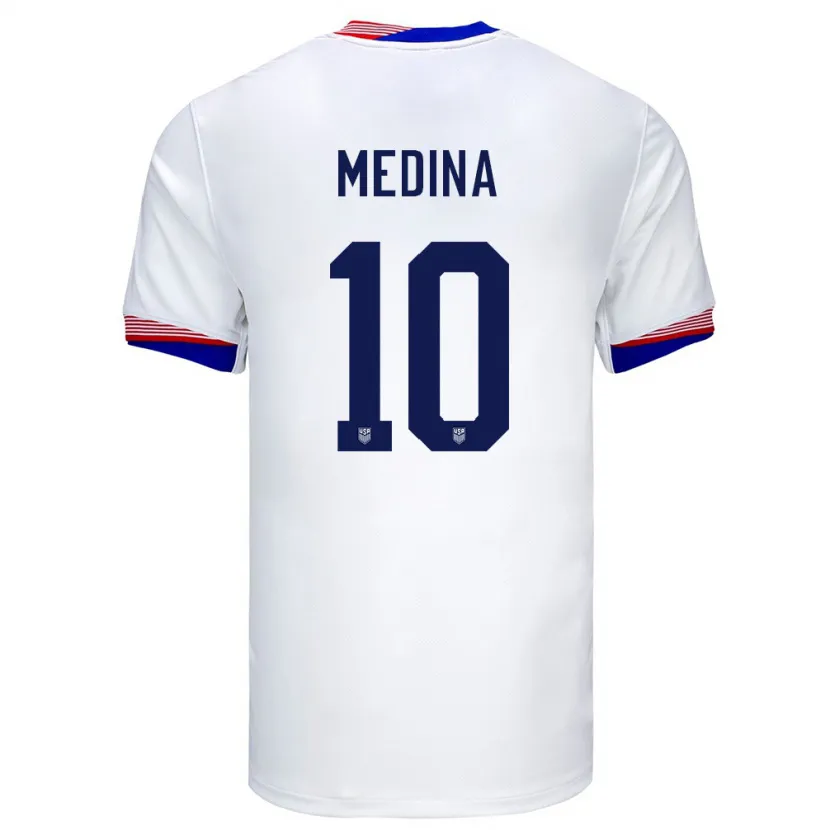 Danxen Herren Vereinigte Staaten Cruz Medina #10 Weiß Heimtrikot Trikot 24-26 T-Shirt