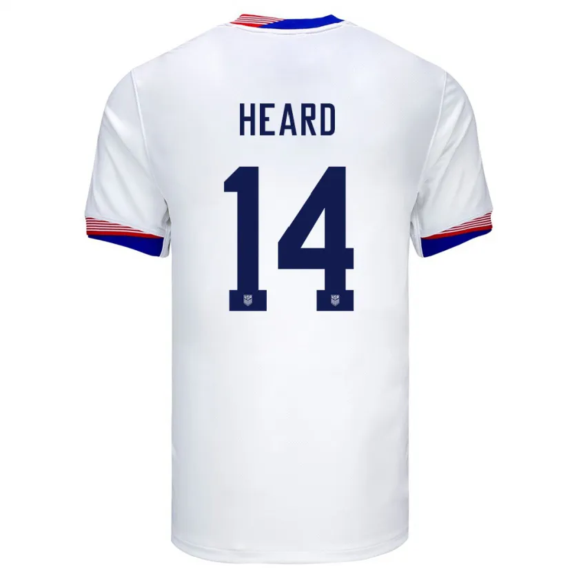 Danxen Herren Vereinigte Staaten Aaron Heard #14 Weiß Heimtrikot Trikot 24-26 T-Shirt