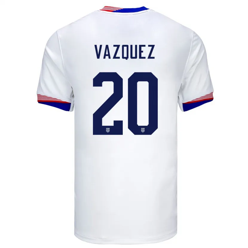 Danxen Herren Vereinigte Staaten David Vazquez #20 Weiß Heimtrikot Trikot 24-26 T-Shirt