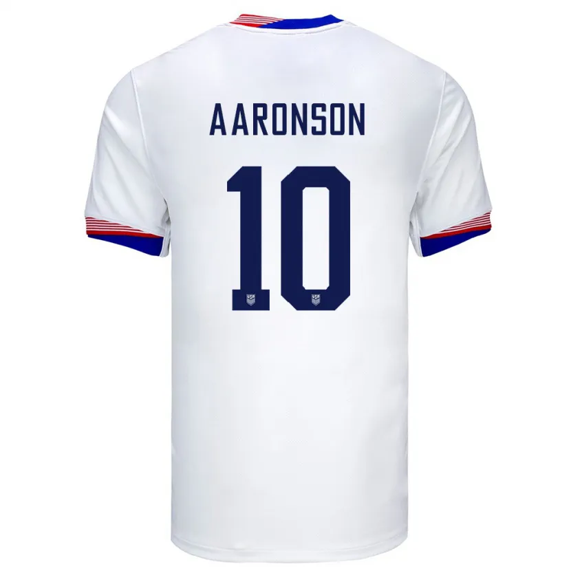 Danxen Herren Vereinigte Staaten Paxten Aaronson #10 Weiß Heimtrikot Trikot 24-26 T-Shirt